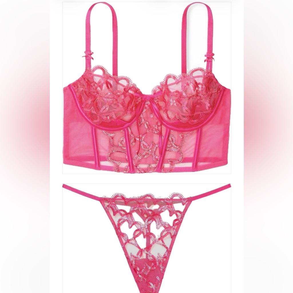 Underwire Dream Angels Wicked Shimmer Heart Embroidery Open-Cup Corset Top